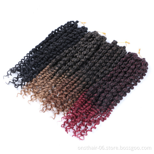 Bomb Twist Crochet Hair 14 Inch Spring Twist Crochet Braids 18 Roots Pre-looped Passion Twist Synthetic Braiding Hair Curly Ends